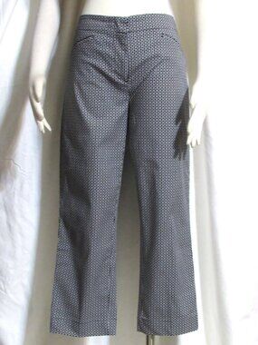 New Women's Ladies J. JILL Black & White Stretch Blend Capris Crop Pants 6 $94